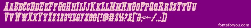Texasrangerboldital Font – Pink Fonts on Purple Background