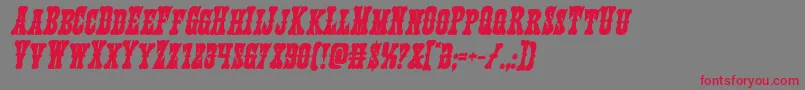 Texasrangerboldital Font – Red Fonts on Gray Background