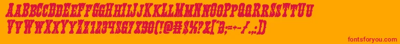 フォントTexasrangerboldital – オレンジの背景に赤い文字