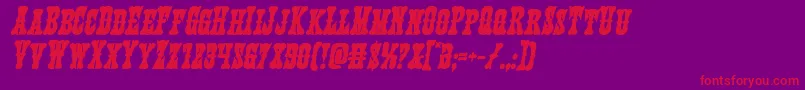 Texasrangerboldital Font – Red Fonts on Purple Background