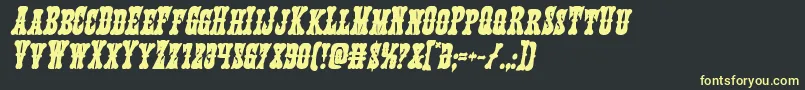 Texasrangerboldital Font – Yellow Fonts on Black Background