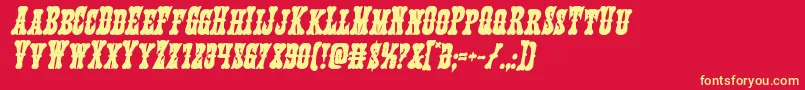 Texasrangerboldital Font – Yellow Fonts on Red Background