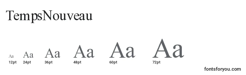 TempsNouveau Font Sizes