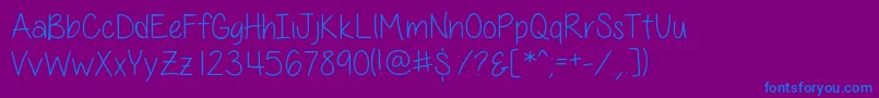 フォントAllThingsPinkSkinny – 紫色の背景に青い文字