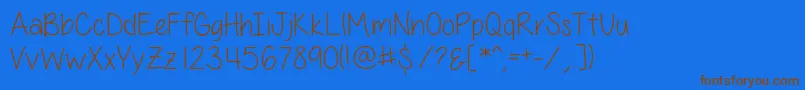 AllThingsPinkSkinny-fontti – ruskeat fontit sinisellä taustalla