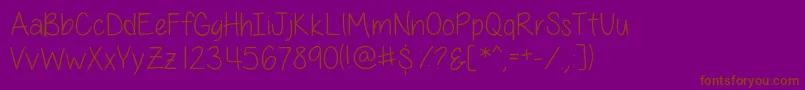 フォントAllThingsPinkSkinny – 紫色の背景に茶色のフォント