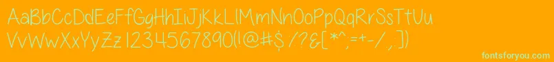 AllThingsPinkSkinny Font – Green Fonts on Orange Background
