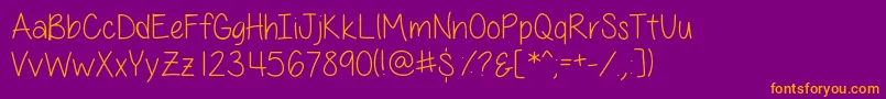 AllThingsPinkSkinny-fontti – oranssit fontit violetilla taustalla