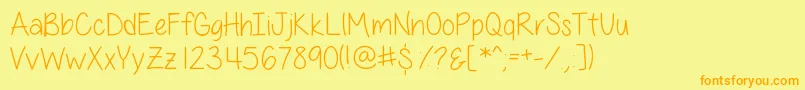 AllThingsPinkSkinny Font – Orange Fonts on Yellow Background