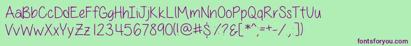 Шрифт AllThingsPinkSkinny – фиолетовые шрифты на зелёном фоне