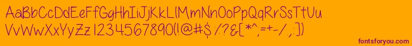 Шрифт AllThingsPinkSkinny – фиолетовые шрифты на оранжевом фоне