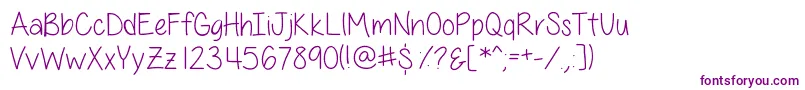 Шрифт AllThingsPinkSkinny – фиолетовые шрифты на белом фоне