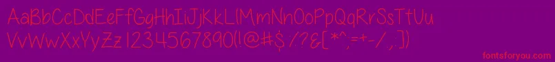 AllThingsPinkSkinny-Schriftart – Rote Schriften auf violettem Hintergrund