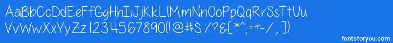 フォントAllThingsPinkSkinny – 青い背景に白い文字