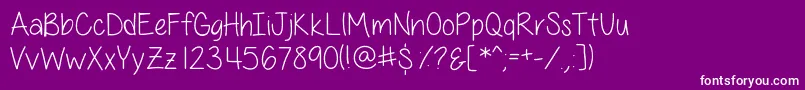 AllThingsPinkSkinny-Schriftart – Weiße Schriften auf violettem Hintergrund
