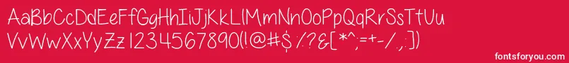 フォントAllThingsPinkSkinny – 赤い背景に白い文字