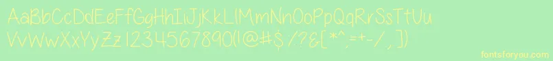 AllThingsPinkSkinny Font – Yellow Fonts on Green Background