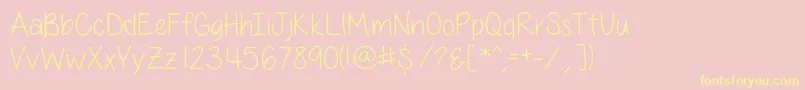 AllThingsPinkSkinny-fontti – keltaiset fontit vaaleanpunaisella taustalla