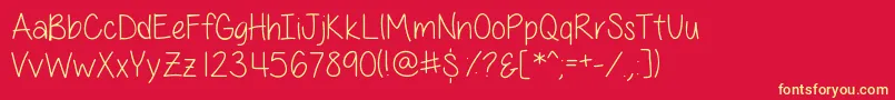 AllThingsPinkSkinny-fontti – keltaiset fontit punaisella taustalla
