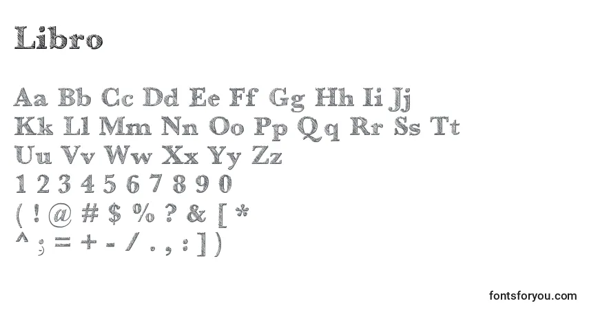 Czcionka Libro – alfabet, cyfry, specjalne znaki