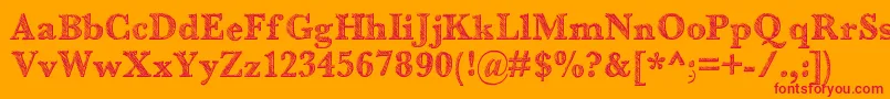Libro Font – Red Fonts on Orange Background