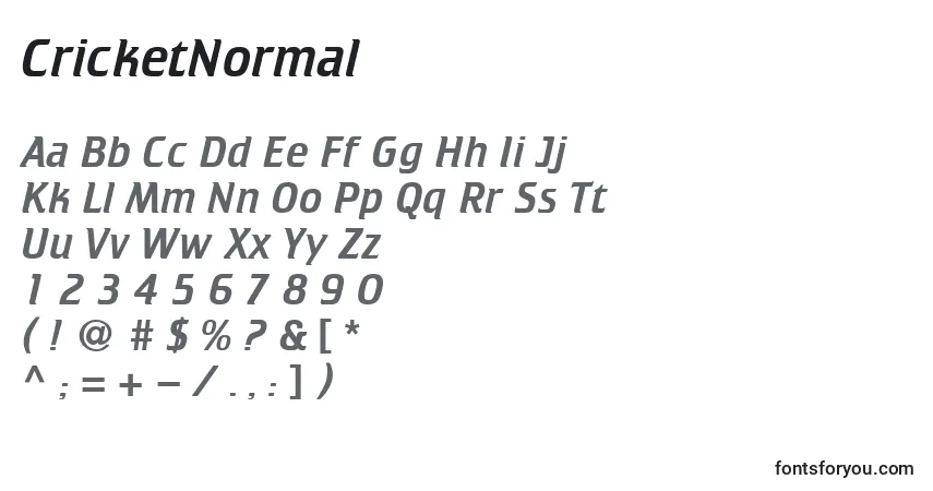 CricketNormal Font – alphabet, numbers, special characters