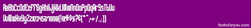 フォントAtomic ffy – 紫の背景に白い文字