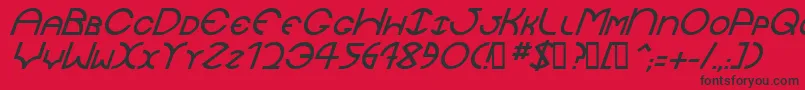 JaysetchItalic Font – Black Fonts on Red Background