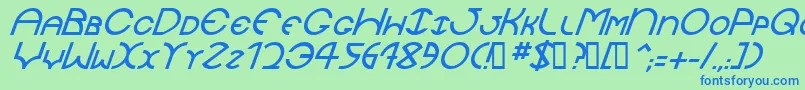 JaysetchItalic Font – Blue Fonts on Green Background
