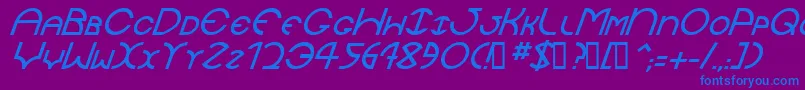 JaysetchItalic Font – Blue Fonts on Purple Background