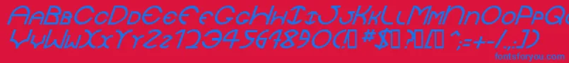 JaysetchItalic Font – Blue Fonts on Red Background