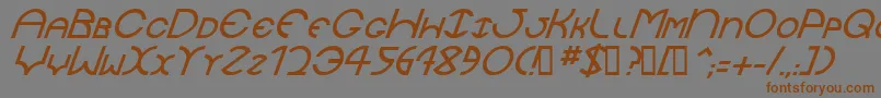 Fonte JaysetchItalic – fontes marrons em um fundo cinza