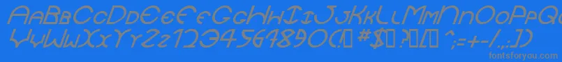 Czcionka JaysetchItalic – szare czcionki na niebieskim tle