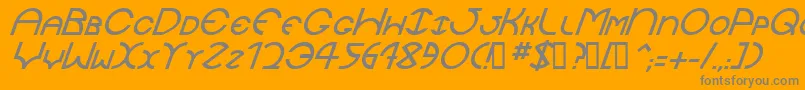 Fonte JaysetchItalic – fontes cinzas em um fundo laranja