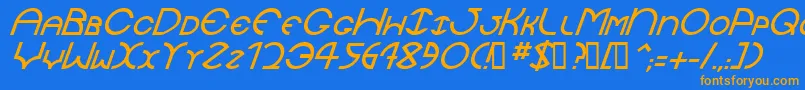 JaysetchItalic Font – Orange Fonts on Blue Background