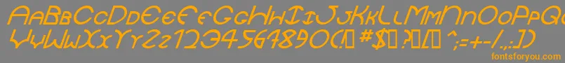 JaysetchItalic-Schriftart – Orangefarbene Schriften auf grauem Hintergrund
