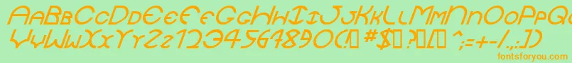 JaysetchItalic Font – Orange Fonts on Green Background
