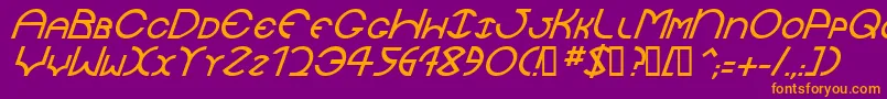 Fonte JaysetchItalic – fontes laranjas em um fundo violeta