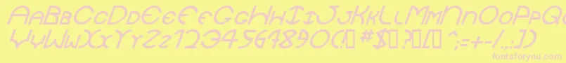 JaysetchItalic Font – Pink Fonts on Yellow Background