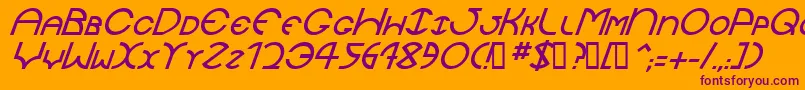 JaysetchItalic Font – Purple Fonts on Orange Background