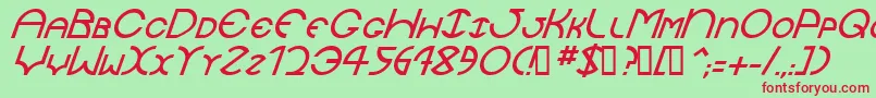 JaysetchItalic Font – Red Fonts on Green Background