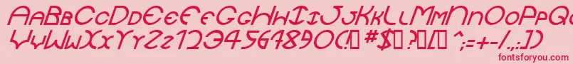 JaysetchItalic-fontti – punaiset fontit vaaleanpunaisella taustalla