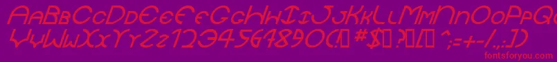 JaysetchItalic Font – Red Fonts on Purple Background