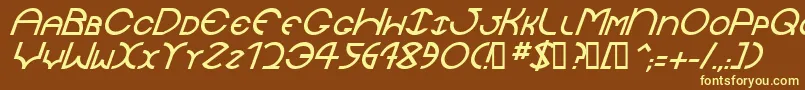 Шрифт JaysetchItalic – жёлтые шрифты на коричневом фоне