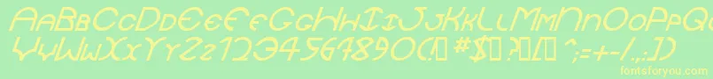 JaysetchItalic Font – Yellow Fonts on Green Background