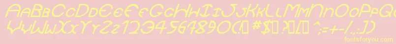 JaysetchItalic-Schriftart – Gelbe Schriften auf rosa Hintergrund