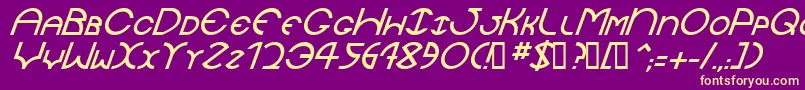 JaysetchItalic Font – Yellow Fonts on Purple Background