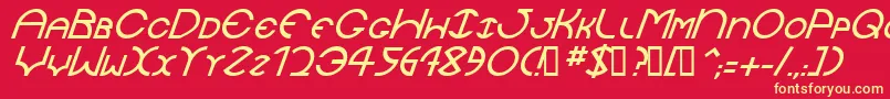 JaysetchItalic Font – Yellow Fonts on Red Background