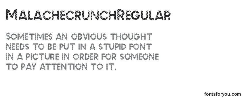 Review of the MalachecrunchRegular Font