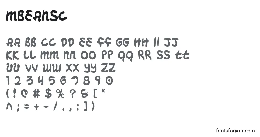 Czcionka Mbeansc – alfabet, cyfry, specjalne znaki